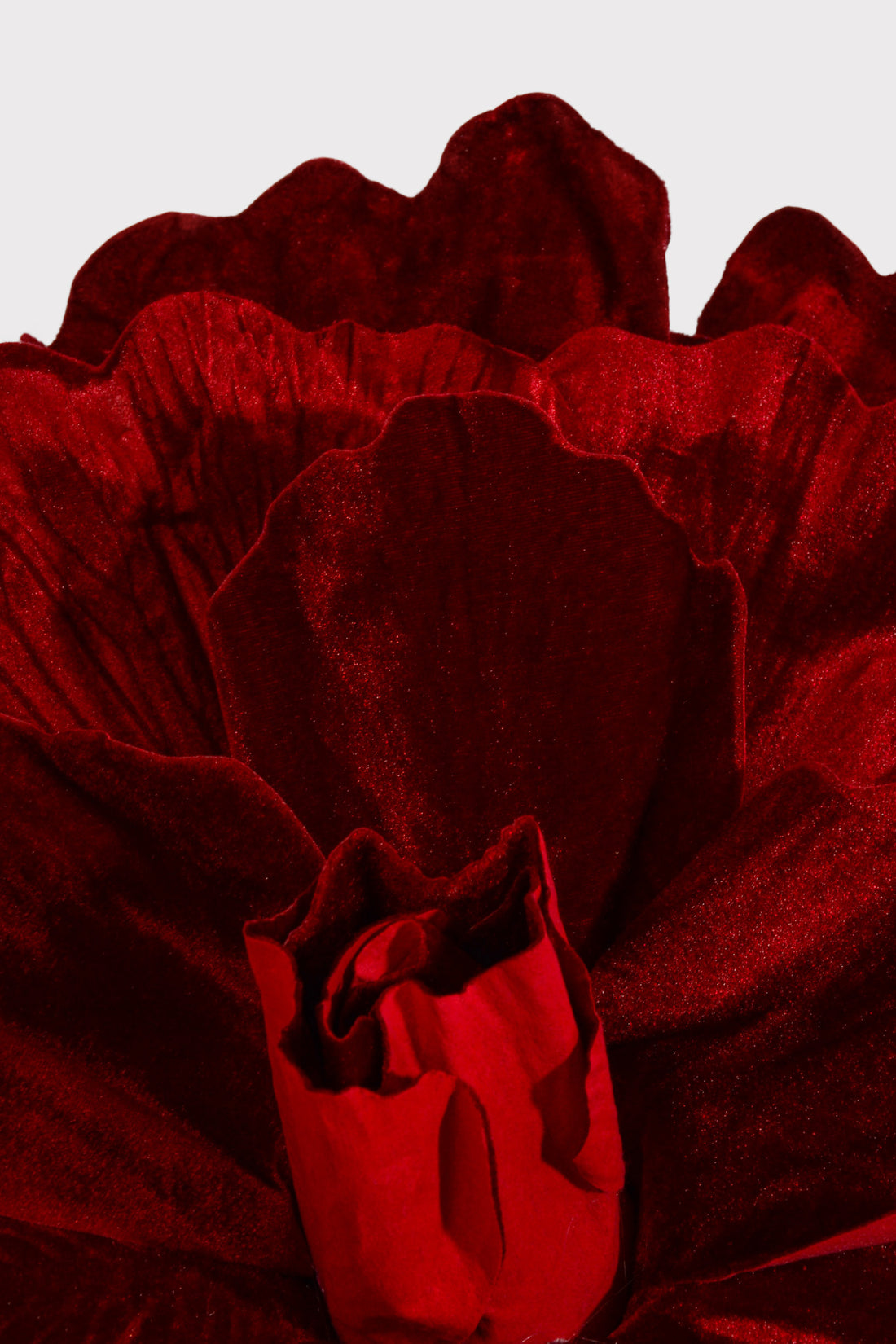 21" Open Velvet Rose Stem Red