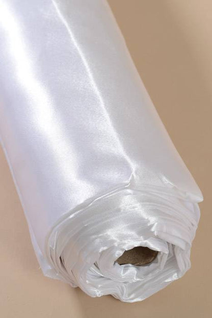 60" X 10yds Satin Fabric White