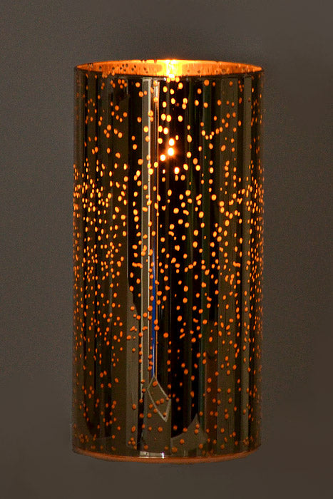 4" X 8" Mercury Glass Candle Mercury Gold