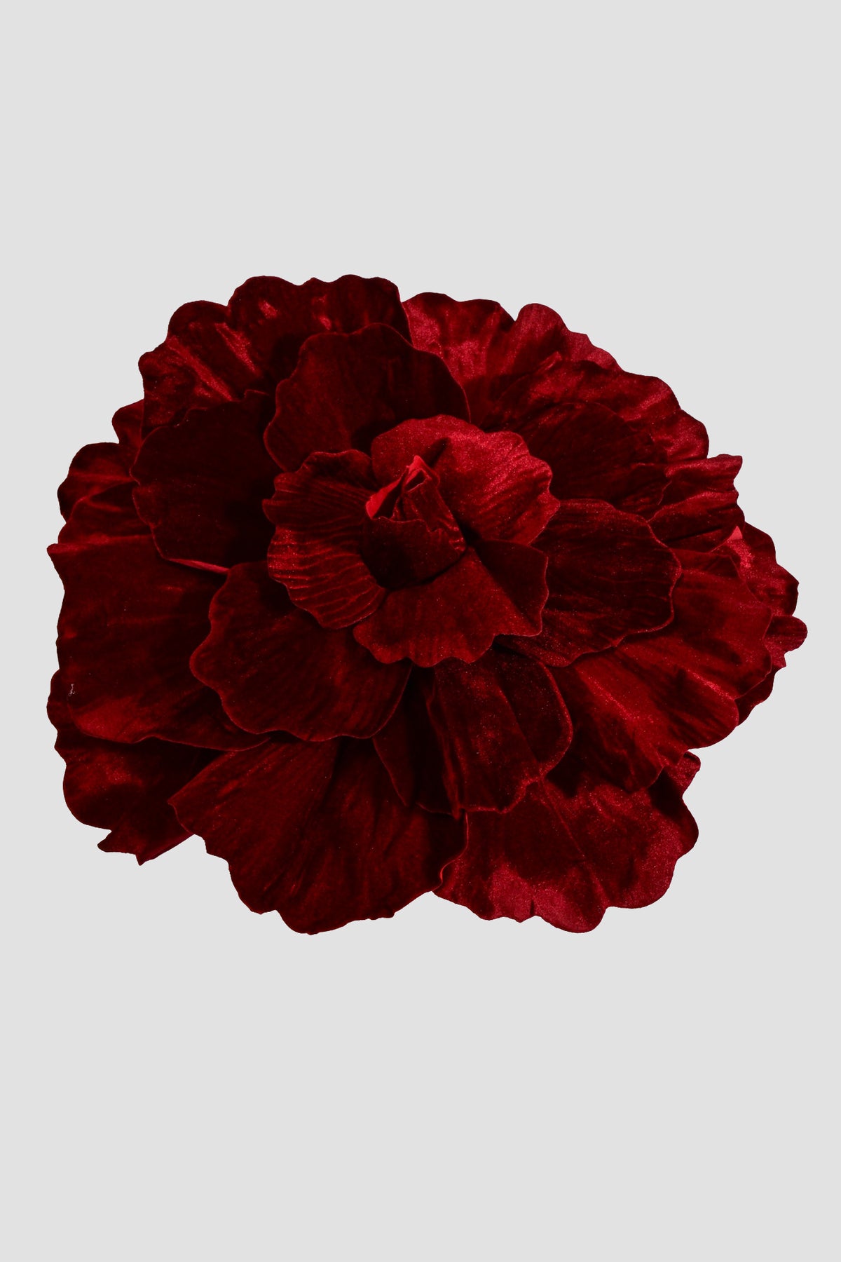 18" Open Velvet Rose Stem Red