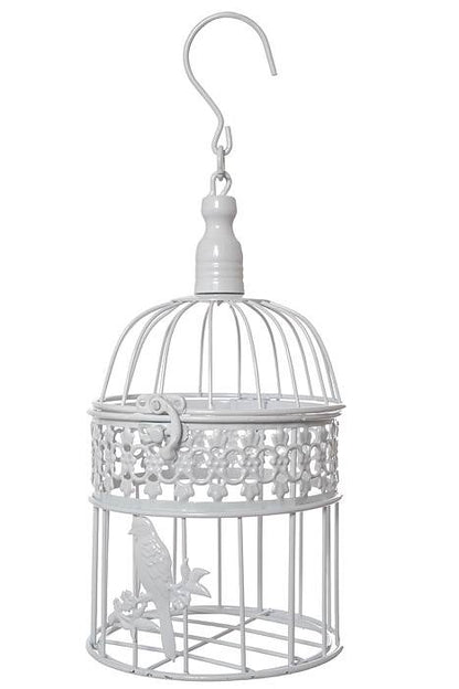 13/16/20" Metal Round Bird Cage White