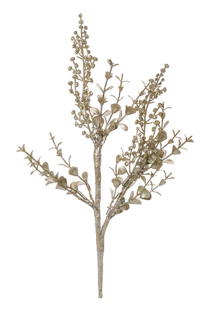 9.5" Metallic Boxwood Pick Champagne