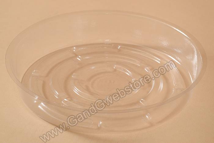 8" Plastic Saucer Clear Pkg/12