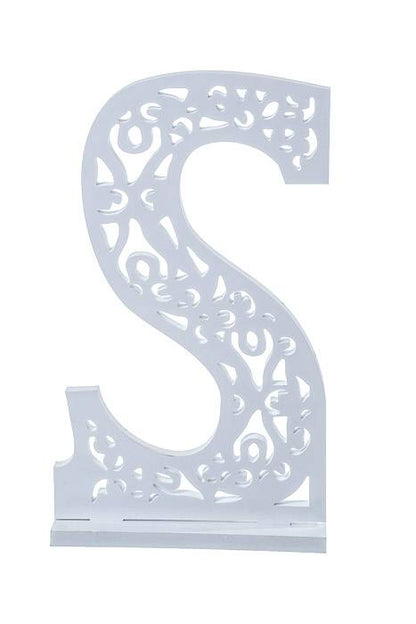 20" Carved Letter "mr&amp;mrs" White Pkg/6