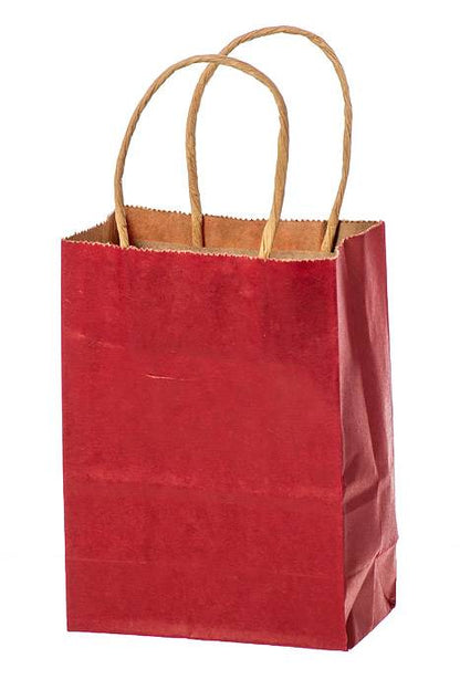 4.25 X 2.25 X 6" Kraft Shopping Bag Red Pkg/12