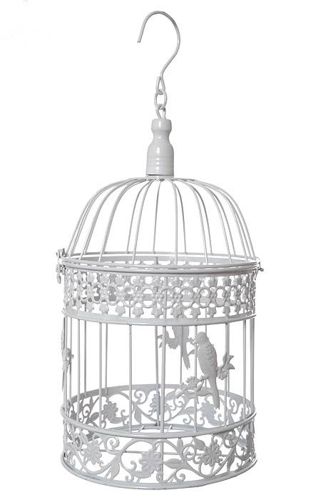 13/16/20" Metal Round Bird Cage White