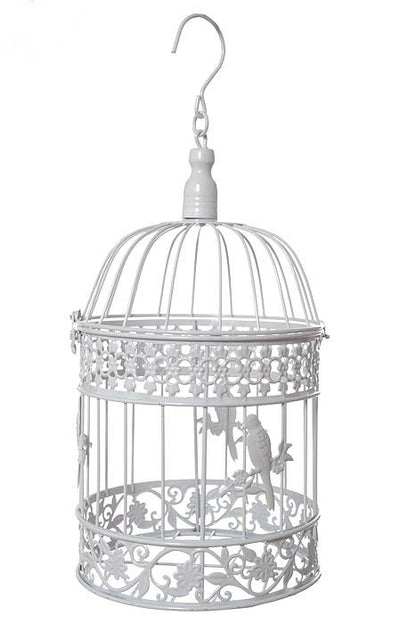 13/16/20" Metal Round Bird Cage White