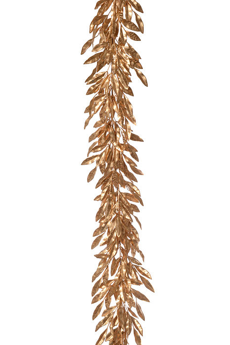 6Ft Metallic Leaves Garland (Gold)