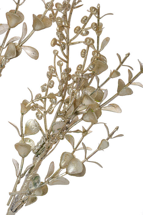 9.5" Metallic Boxwood Pick Champagne