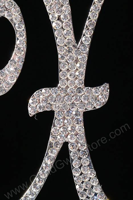 4.5" Rhinestone Letter "x" Cake Topper Silver