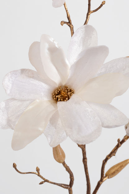 26" Shimmer Velvet Magnolia Spray Cream