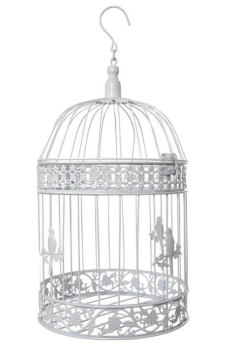 13/16/20" Metal Round Bird Cage White