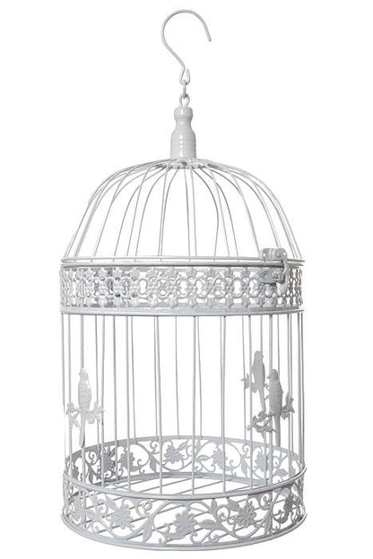 13/16/20" Metal Round Bird Cage White