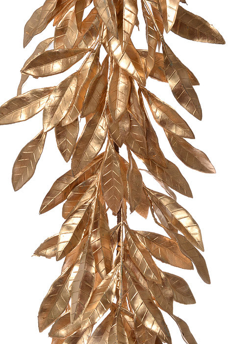 6Ft Metallic Leaves Garland (Gold)