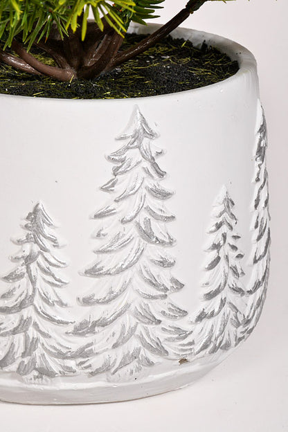 24" Artificial Pine With Pot Green