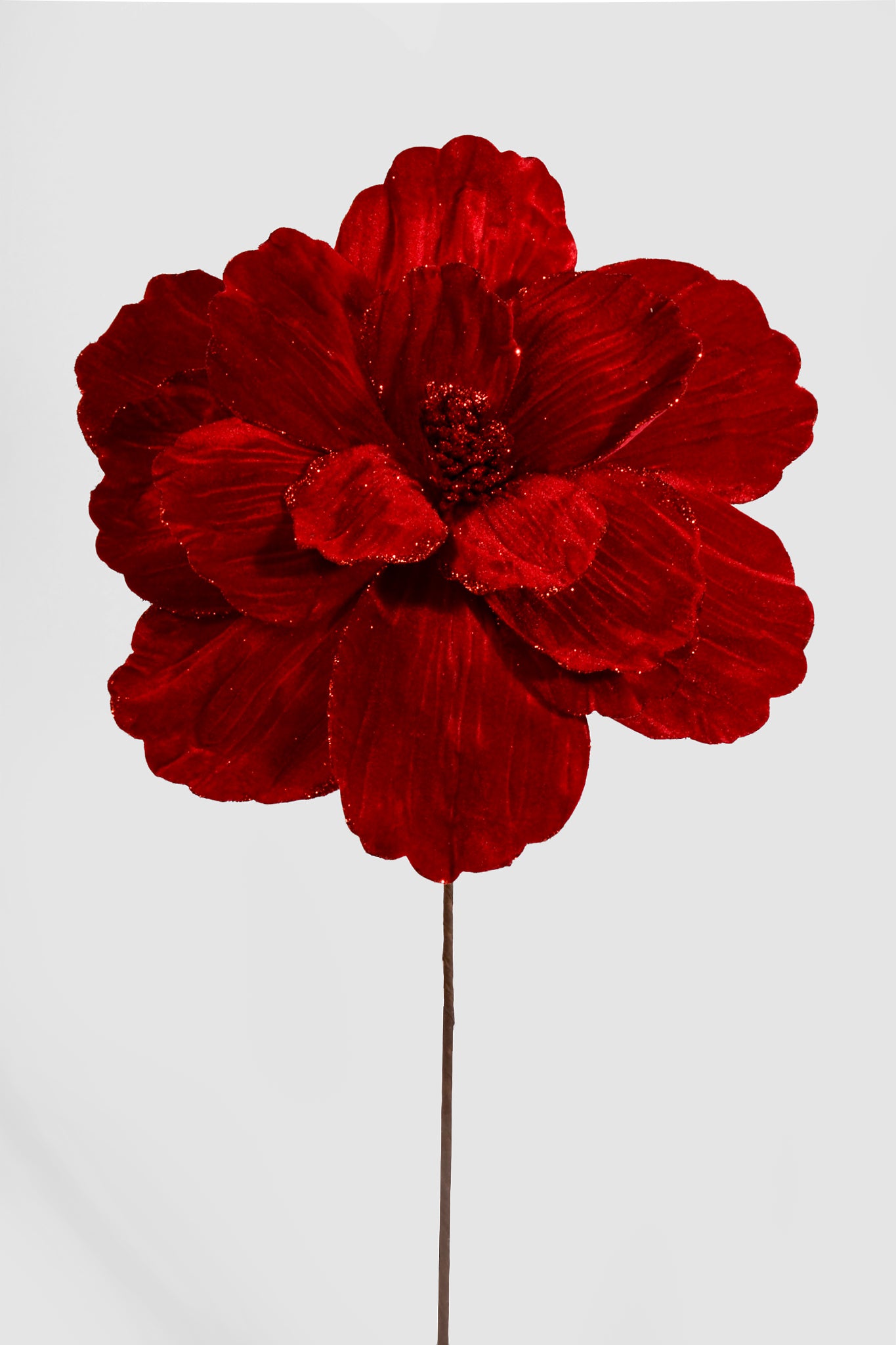 26" Velvet Magnolia Stem Red