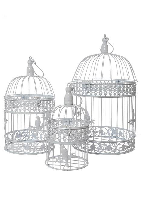 13/16/20" Metal Round Bird Cage White