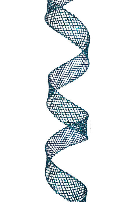 1.5" X 10Yds Wired Mega Glitter Net Ribbon Teal