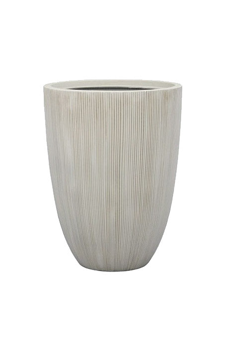 14.5&quot; X 19&quot; Fiber Resin Grooved Planter White
