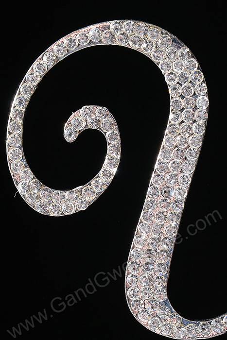 4.5" Rhinestone Letter "y" Cake Topper Silver