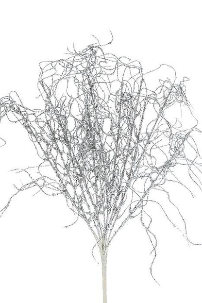 20" Glitter Wild Grass Bush Silver