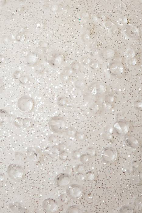 8" Iced Ball Ornament White