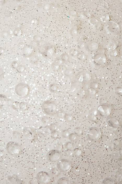 8" Iced Ball Ornament White