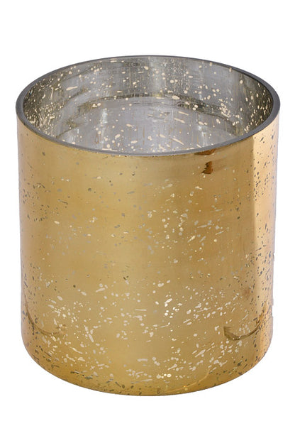 5" X 5" Mercury Glass Cylinder Vase Gold