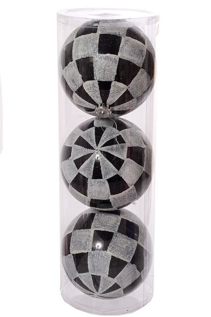 6" Ornament Ball Black/White Box/3