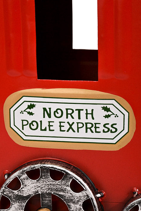 30" Metal North Pole Train Red