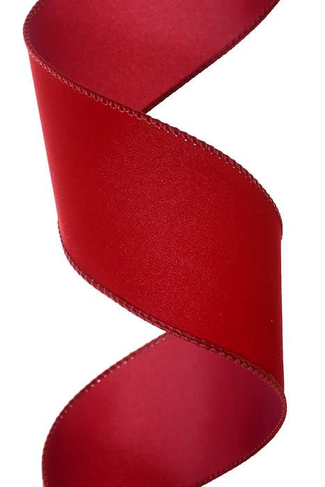 2.5&quot; X 50yds Wired Value Velvet Holiday Red/red