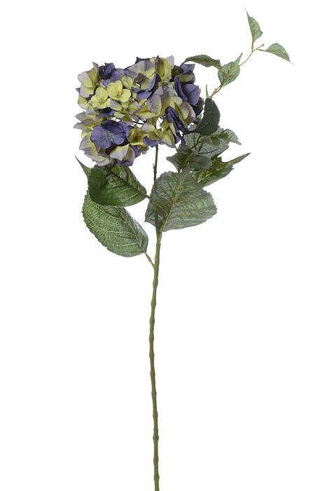 34" Silk Hydrangea Spray Purple/green