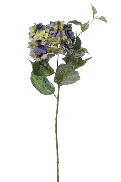 34" Silk Hydrangea Spray Purple/green