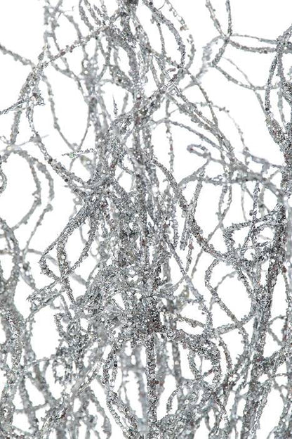 20" Glitter Wild Grass Bush Silver