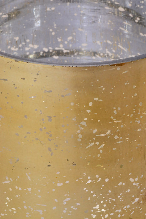 5" X 5" Mercury Glass Cylinder Vase Gold