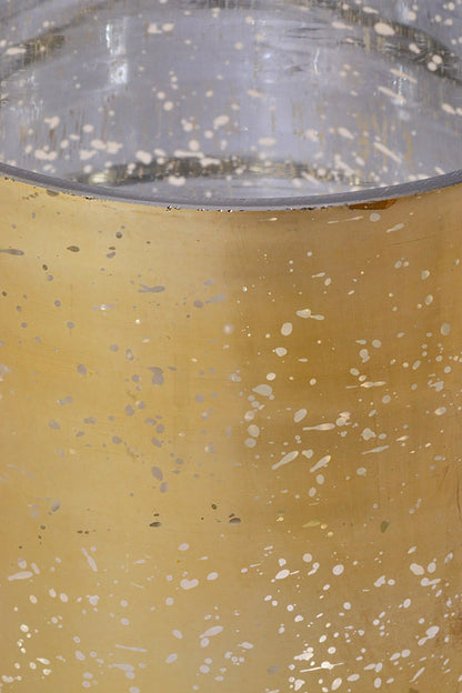 5" X 5" Mercury Glass Cylinder Vase Gold