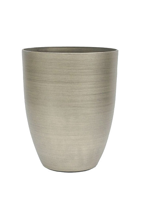 13.75" X 16.75" Fiber Resin Brush Metal Tall Planter Champagne