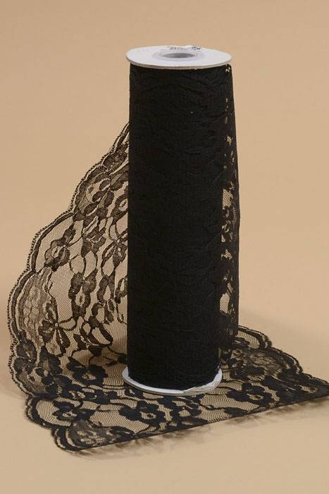 9" X 10yds Lace Ribbon Black