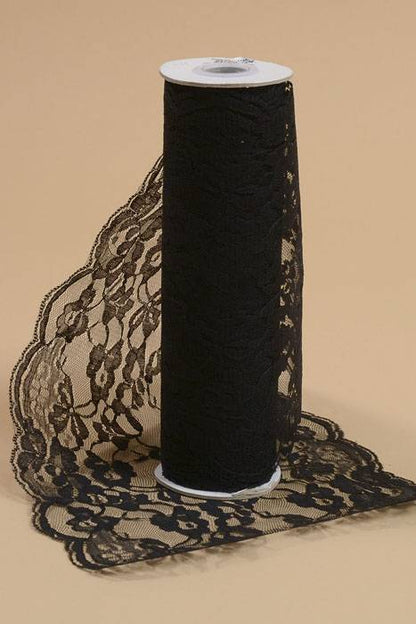 9" X 10yds Lace Ribbon Black