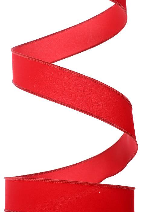 1.5" X 50yds Value Velvet Wired Ribbon Medium Red
