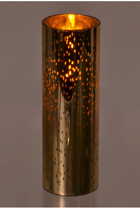 2 x 5" Mercury Glass Candle Mercury Gold