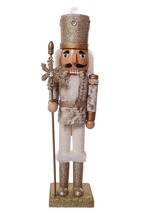 15" Wooden Nutcracker Champagne