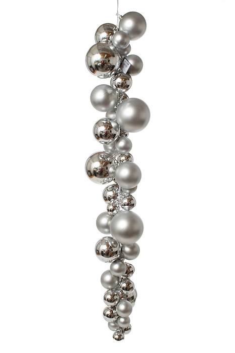 36&quot; Matte Shiny Ball Drop Silver