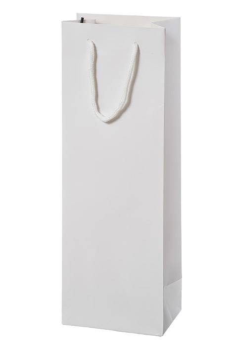 5" X 14" X 3.5" Wine Paper Bags W/rope White Pkg/12