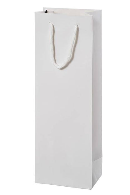 5" X 14" X 3.5" Wine Paper Bags W/rope White Pkg/12