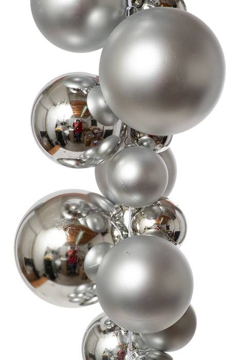 36&quot; Matte Shiny Ball Drop Silver