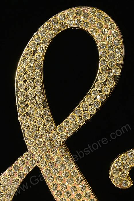4.5" Rhinestone Symbol "&amp;" Cake Topper Gold