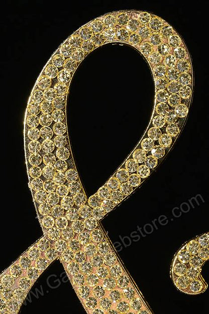 4.5" Rhinestone Symbol "&amp;" Cake Topper Gold