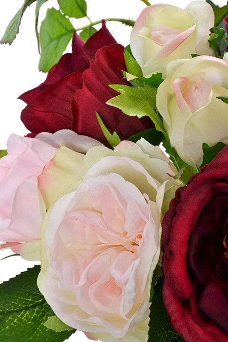 12&quot; Silk Rose Bouquet Burgundy/Mauve