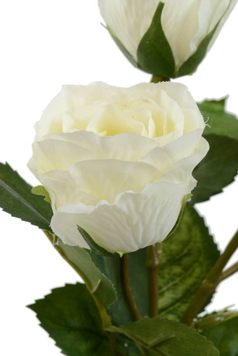 15" Rose Spray White